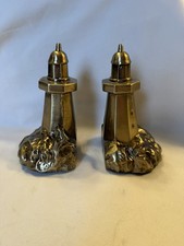 Vintage PM Craftsman ~Brass Bookends Lighthouse ~ Made In USA ~ Nice picture
