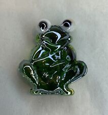 Festive Treasures Mini Glass GREEN FROG Tiny Collectible Figurine - New picture