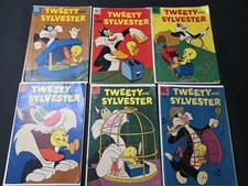 Vintage 1954-1955 Dell Tweety and Sylvester Comics Lot of 6 Issues #4-8, #10 picture