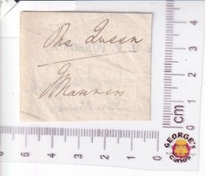 Lord John Manners autograph fragment re Queen Victoria on H F Ponsonby slip picture