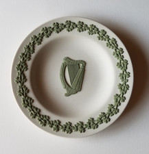 Wedgwood Reverse Sage Green on White Jasperware Irish Harp Shamrock Plate Celtic picture