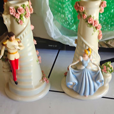 The Danbury Mint Disney Cinderella Porcelain Candlestick Holders Pair Set picture