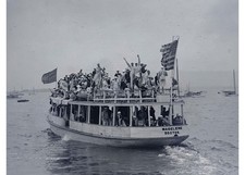 1912 Marblehead Harbor Excursion Boat Madeleine Boston Glass Plate Negative OOAK picture