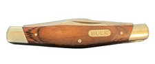 Buck 371 Stockman 3 Blade Folding Pocket Knife Wood Handle Excellent Condition picture