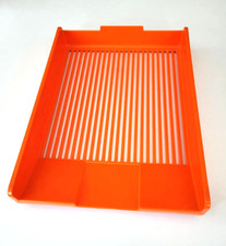 Vintage GUSTAVSBERG Plastic Desk Paper Tray ORANGE MCM Sweden picture