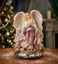 Fitz & Floyd Peaceable Kingdom Musical Angel Figure O Holy Night W/Box picture
