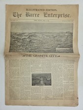 1897 antique BARRE HISTORY vt GENEALOGY OCCUPATION GRANITE NEWSPAPER biographies picture