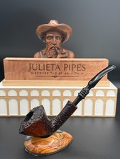 Erik Nording Denmark Freehand Partially Rusticated Bent Estate Tobacco Pipe picture