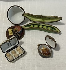 Limoges France Set of 4 Peint Main Hand Painted Assorted Trinket Boxes picture