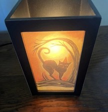 Retired Johanna Parker Primitive By Kathy Halloween Scaredy Cat Lamp Halloween picture