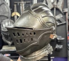Medieval Knight Armet Helmet 18 Gauge Steel Hand Engraved Wearable Visor Armor picture