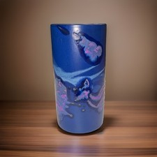 Vtg Knabstrup Keramik “Marina” Flower Vase Galaxy Glaze Blue Purple R Manz 1970s picture