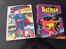 BATMAN WITH ROBIN THE BOY WONDER + SUPERMAN FROM THE 30s to the 70s HC/DJ picture
