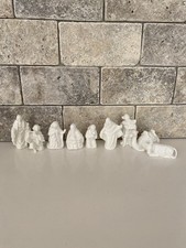 Vintage Bone China Nativity Scene 9 Pc Partial Set White Glazed Taiwan Christmas picture