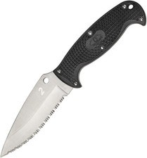 Spyderco Jumpmaster 2 Black H2 Steel Fixed Serrated Blade Knife FB24SBK2 picture