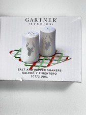 Gartner Studios Salt and Pepper Shakers Deer Antler Hunting Hunter NEW picture