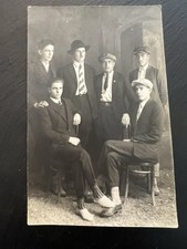 Antique 1920s Bulgarian Men Fashion Photo Postcard Stara Zagora  picture