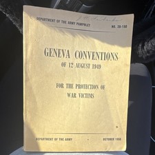 Geneva Conventions 1949 Department of Army Pamphlet Original US Militaria WWII picture