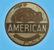 Authentic 1930's-1940's Vintage American Motor Club Enamel Badge/Emblem picture