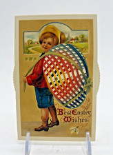 VTG 1988  Shackman Die Cut Victorian Magic Changing Color EASTER Egg Card picture