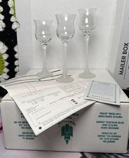 Vintage PartyLite Iced Crystal Trio P9248 Candle Holders NOS w/ Original Receipt picture