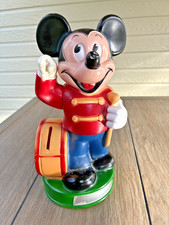 Vintage Disney Mickey Mouse Plastic Coin Bank w/Articulated Arm +FAST SHIPPING picture