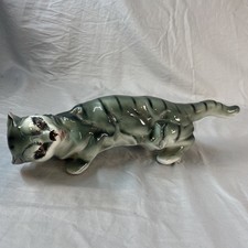 Wall Climbing Cat Ceramic Wall Hanging MCM Vintage Striped Cat 14
