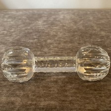 VINTAGE HC AMERICAN BRILLIANT CUT GLASS CRYSTAL KNIFE REST PRISM BARBELL DESIGN picture