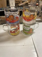 1978 Mcdonald’s Garfield Characters 4 Piece Glass Mug Set Odie Nice Shape picture