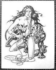 Signed Original Ernie Chan Inked Wonder Woman Commission 11X14 picture
