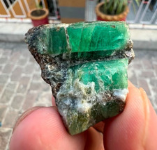 17GM - Natural Beryl Var Emerald Crystals w/Mica Specimen - Chitral Pakistan. picture
