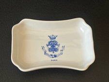 Vintage Hotel Ritz Paris Blue&White Porcelain Jewelry Trinket Soap Dish Ashtray picture