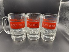 Vintage Richardson Root Beer Heavy Clear Glass Mug With Handle Set Of 4 Glasses picture