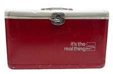 Vintage 1970s-1960s Coca-Cola Thermos Metal Cooler “It’s the Real Thing” picture
