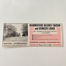Headwaters Resort-Tavern Oswego Lodge Hwy M Boulder Junction 1963 WI Ad TAK2-M3 picture