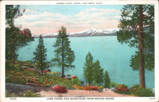 Tavern Studio Lake Tahoe & Mountains of Nevada Shore California 1932 Postcard picture