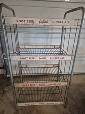 Vintage Wire Metal Display Rack w/ Labels General Store Canfield's Root beer picture