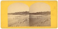 RHODE ISLAND STEREOVIEW - Newport Cliffs & Mansions - JA Williams 1870s picture