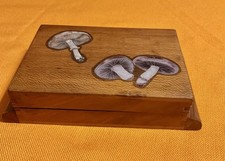 Old Recipe Card Box Handmade With Nailed Hinges Dovetailed Lid picture