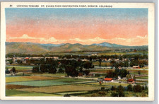 Looking Toward Mt. Evans From Inspiration Point, Denver Colorado Postcard picture