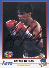 Rafael Ruelas Lightweight Boxing Champ Signed Autograph Kayo Promo Photo Card picture