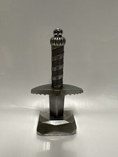 Jac Zagoory Designs Sword Design Pewter Pen Holder Pen Vintage RARE picture