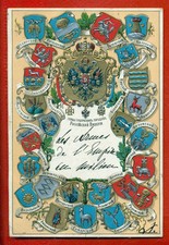 RUSSIA COATS OF ARMS OF PROVINCIAL CITIES VINTAGE EMBOSSED PC. RARE 1606 picture