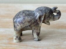 Vintage Unbranded Small Stone Marble Carved Elephant Figurine ~Brownish in Color picture