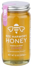 BEE HARMONY HONEY AMERICAN CLOVER 12 OZ picture