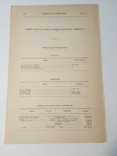 1909 RR document CORRY & COLUMBUS STREET RAILWAY trolley streetcar CORRY PA  picture