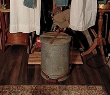 Rare Antique Underwriter Laboratories Industrial Steampunk Waste Garbage Can  picture