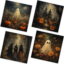 50Pcs Halloween Paper Napkins - 4 Designs 2-Ply, 6.5 × inchs 4BYHYL picture