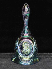 Ventage Fenton Blue Iridescent Carnival Glass Mother and Child 6 3/4