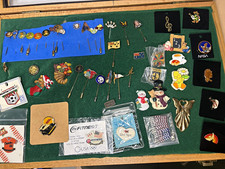 Vintage Mixed Lapel Pin Lot 45+ Stick Pins Nasa Orioles World Cup picture